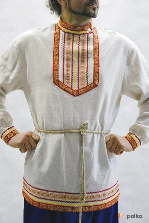 Возьмите Рубашка Русская народная мужская - Лён напрокат (Фото 1) в Москве