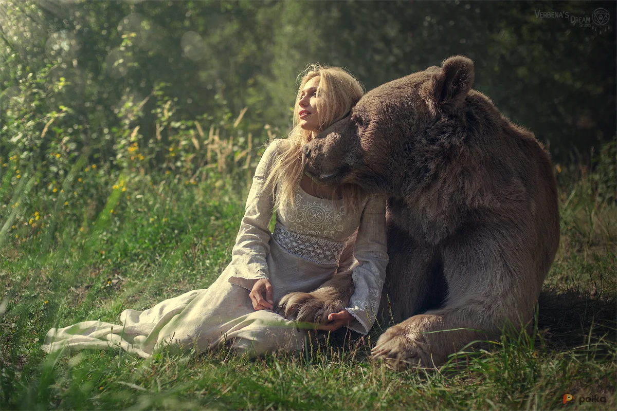 Возьмите Славянский русский национальный костюм льняное платье Велес напрокат (Фото 1) в Москве