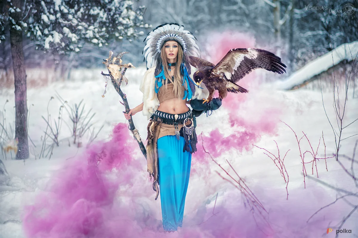 Возьмите Костюм женский индейца индианки скво вестерн дикий запад Летящий орел напрокат (Фото 1) в Москве