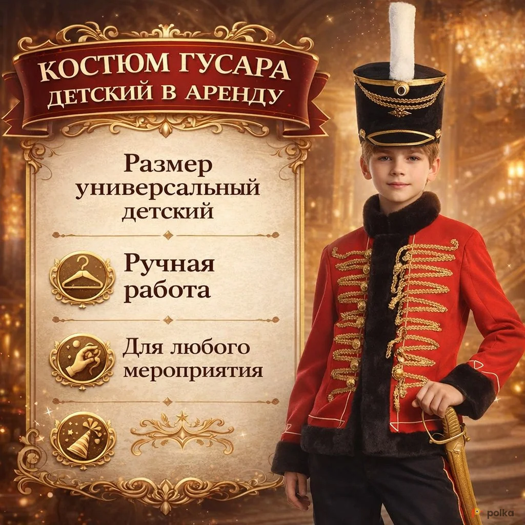 Возьмите Костюм гусара детский  напрокат (Фото 1) в Москве