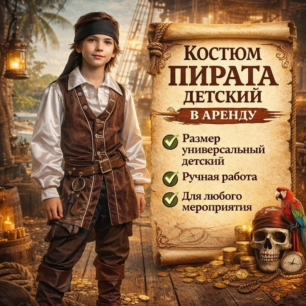 Возьмите Костюм пирата детский  напрокат (Фото 1) в Москве