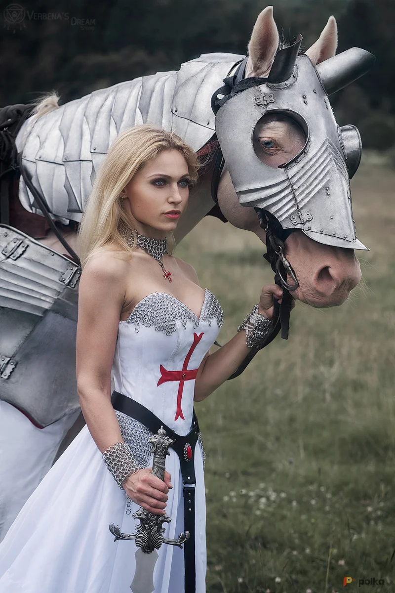 Возьмите Женский костюм рыцаря тамплиера стилизация воительница средневековая королева напрокат (Фото 1) в Москве