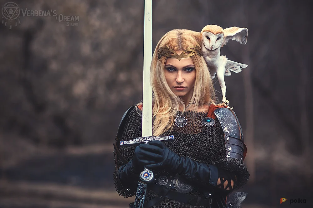 Возьмите Женский костюм средневековой воительницы рыцаря викинга в кольчуге напрокат (Фото 1) в Москве