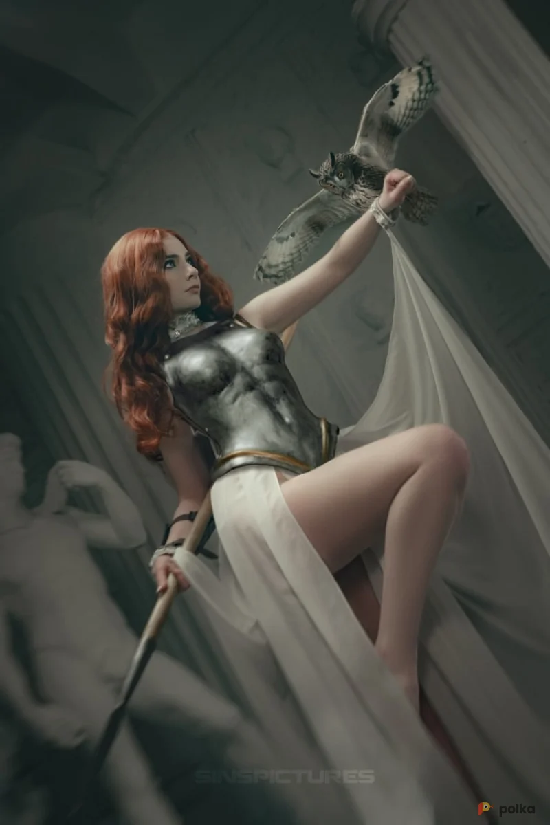 Возьмите Женский античный костюм древнегреческой богини Афины, артемиды, Геры, Афродиты, воительница валькирия напрокат (Фото 1) в Москве