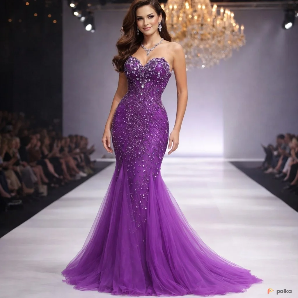 Возьмите Платье вечернее Jovani фиолетовое напрокат (Фото 1) в Москве