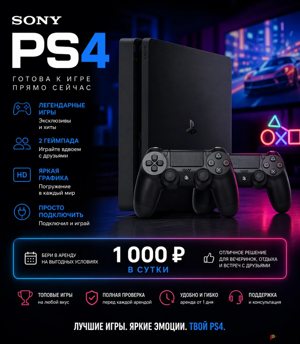 Возьмите Sony PlayStation 4 напрокат (Фото 1) в Москве