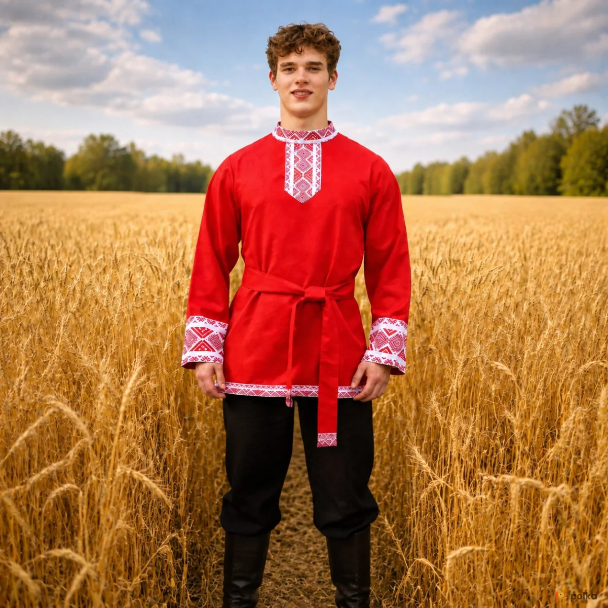 Возьмите Прокат рубаха русская народная мужская красная напрокат (Фото 1) в Москве