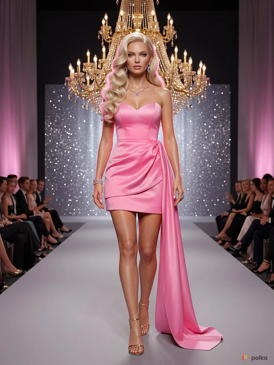 Возьмите Платье розовое со шлейфом Barbie напрокат (Фото 1) в Москве