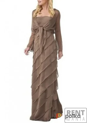 Возьмите Платье вечернее Shutter Pleat Dress Caramel P 44 размер  напрокат (Фото 1) в Москве