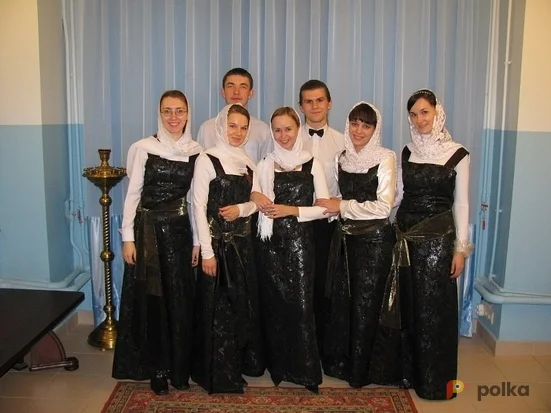 Возьмите Концертный сарафан из черной парчи, 2 штуки напрокат (Фото 1) в Москве