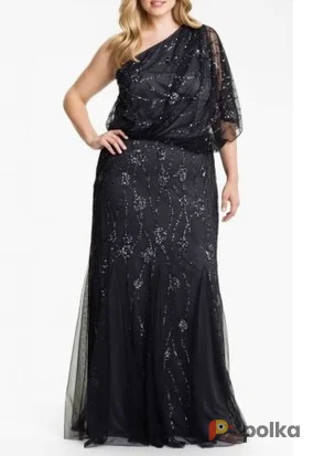 Возьмите Вечернее платье Adrianna Papell Smokey Tulle Gown+ напрокат (Фото 1) в Москве