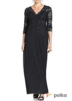 Возьмите Платье черное 50 размер Onyx Nite Lace Gown V-Neck+ напрокат (Фото 1) в Москве