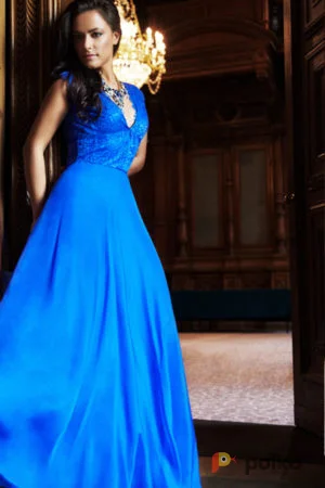 Возьмите Синее вечернее платье р. 44-46 напрокат (Фото 1) в Москве