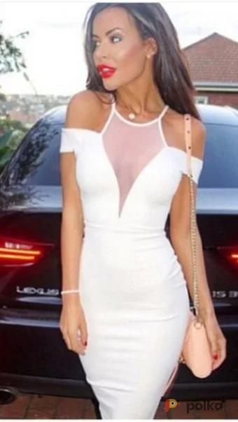 Возьмите Платье мини миди до колена женское с  сеткой с открытыми плечами короткое напрокат (Фото 1) в Москве