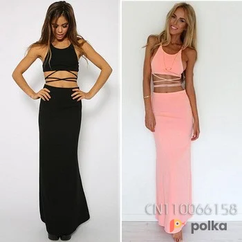 Возьмите Платье костюм топ и юбка длинная розовая напрокат (Фото 1) в Москве