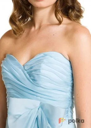 Возьмите Платье ABS by Allen Schwartz Sweatheart Light Blue Bow Silk Dress Размер  44 напрокат (Фото 1) в Москве