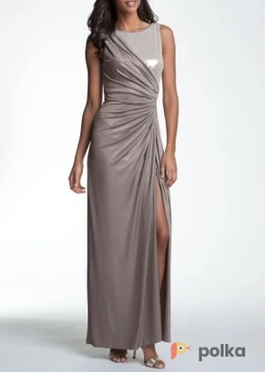 Возьмите Платье Adrianna Papell Taupe Sequin Front Gown P Размер 46 напрокат (Фото 1) в Москве