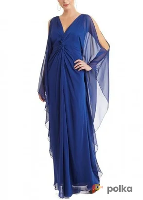 Возьмите Платье Badgley Mischka Long Sleeve V-neck gown Размер 40 напрокат (Фото 1) в Москве