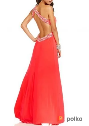 Возьмите Платье Betsy and Adam Corall One Sholder Gown Размер 48 напрокат (Фото 1) в Москве