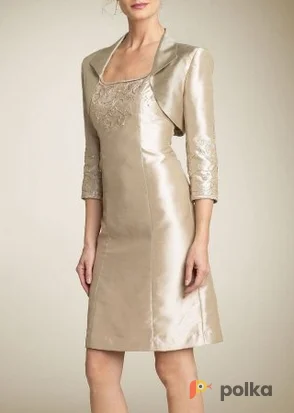 Возьмите Платье с жакетом Cachet Beaded Shantung Dress & Bolero Размер 46 напрокат (Фото 1) в Москве