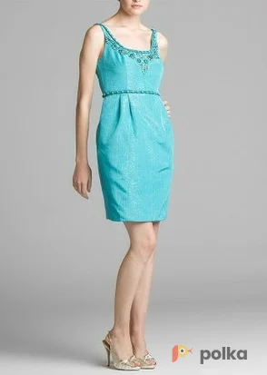 Возьмите Платье Carmen Marc Valvo Turqoise Cocktail Short Dress Размер 48 напрокат (Фото 1) в Москве