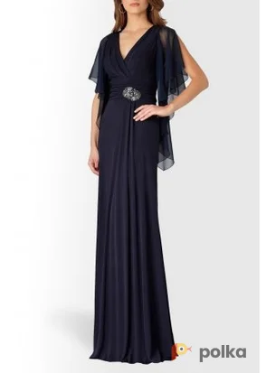 Возьмите Платье David Meister Gown Navy Flutter Sleeve Размеры 42, 44 напрокат (Фото 1) в Москве