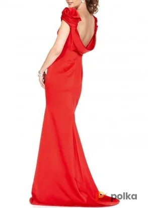 Возьмите Платье Js boutique Red Gown Puff Sleeve Open Back Размер 44 напрокат (Фото 1) в Москве