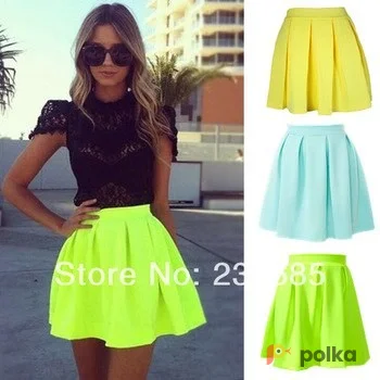 Возьмите Юбка клеш мятная желтая неоновая напрокат (Фото 1) в Москве