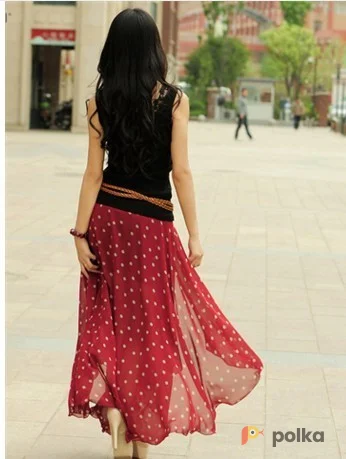 Возьмите Бордовая юбка длинная в горошек напрокат (Фото 1) в Москве
