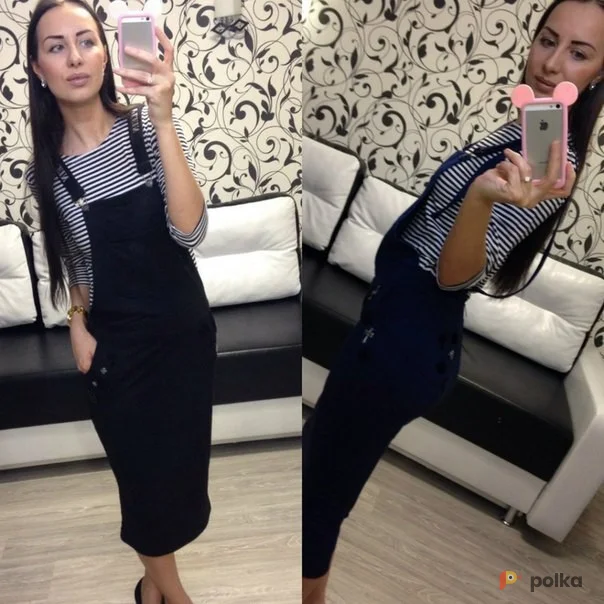 Возьмите Комбинезон сарафан миди черный юбка платье напрокат (Фото 1) в Москве