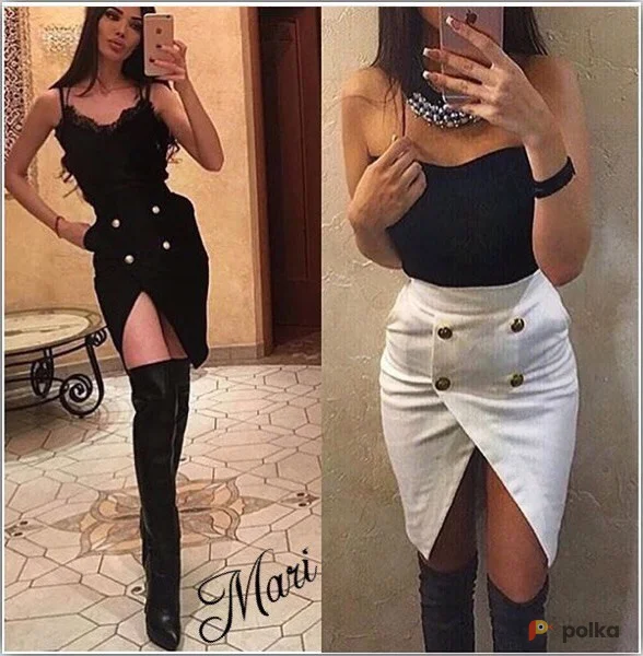 Возьмите Юбка с пуговицами бежевая женская мини напрокат (Фото 1) в Москве