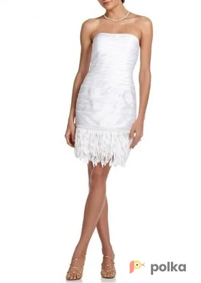 Возьмите Платье Js Collections White Satin Fringle Dress Размер 40 напрокат (Фото 1) в Москве