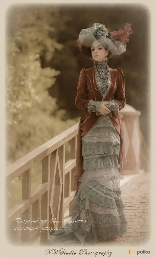 Возьмите Костюм Анна Каренина стимпанк винтажный для фотосессии и вечеринки напрокат (Фото 1) в Москве