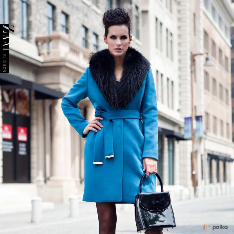 Возьмите Пальто Zaal синее голубое с черным напрокат (Фото 1) в Москве