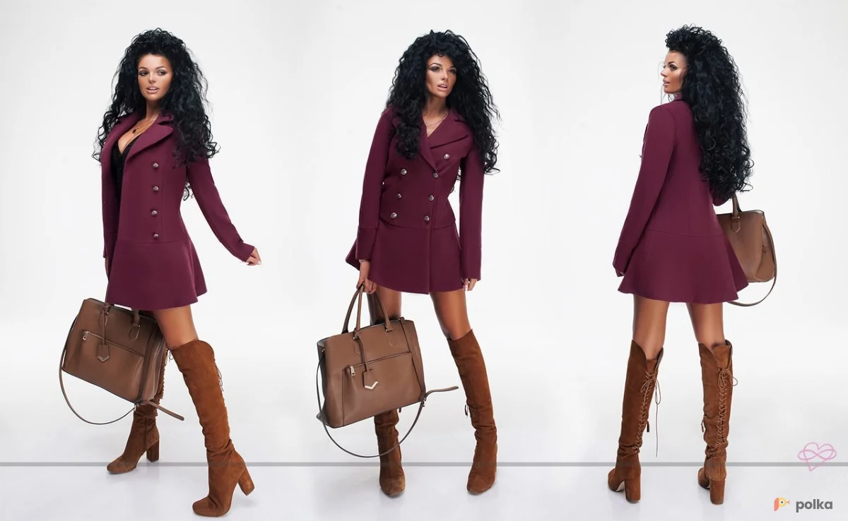 Возьмите Пальто марсала бордовое напрокат (Фото 1) в Москве