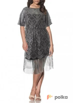 Возьмите Платье Marina Silver Lace Blouson Fringe Dress Размер 48 напрокат (Фото 1) в Москве