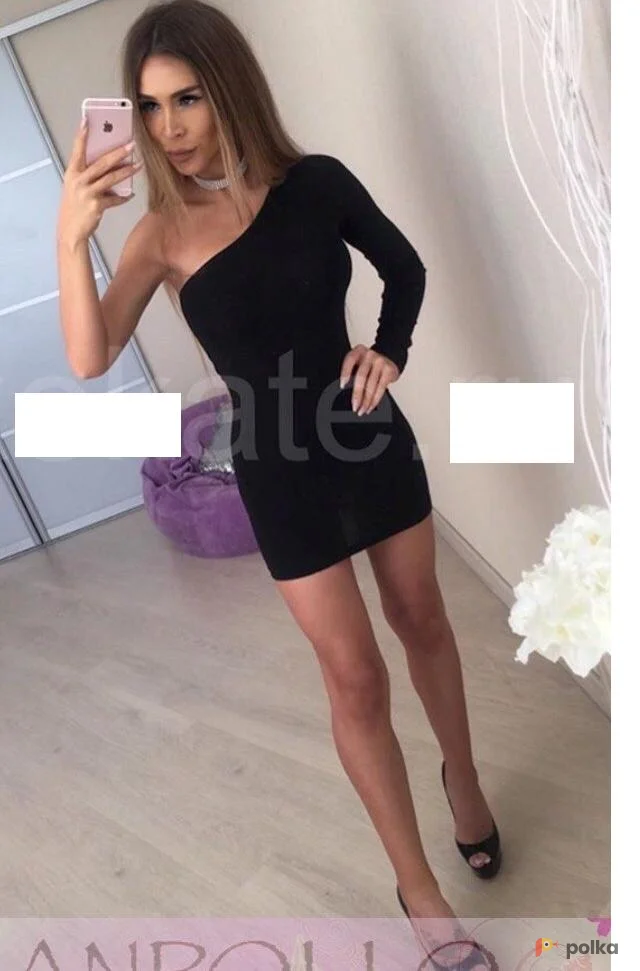 Возьмите Платье черное с одним рукавом напрокат (Фото 1) в Москве