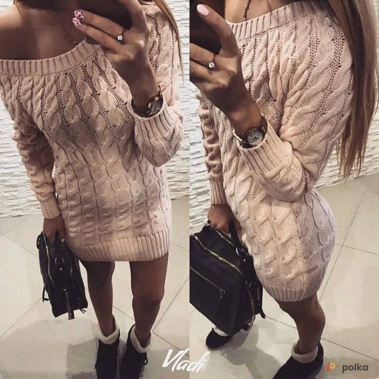 Возьмите Шерстяное платье косичка пудра напрокат (Фото 1) в Москве