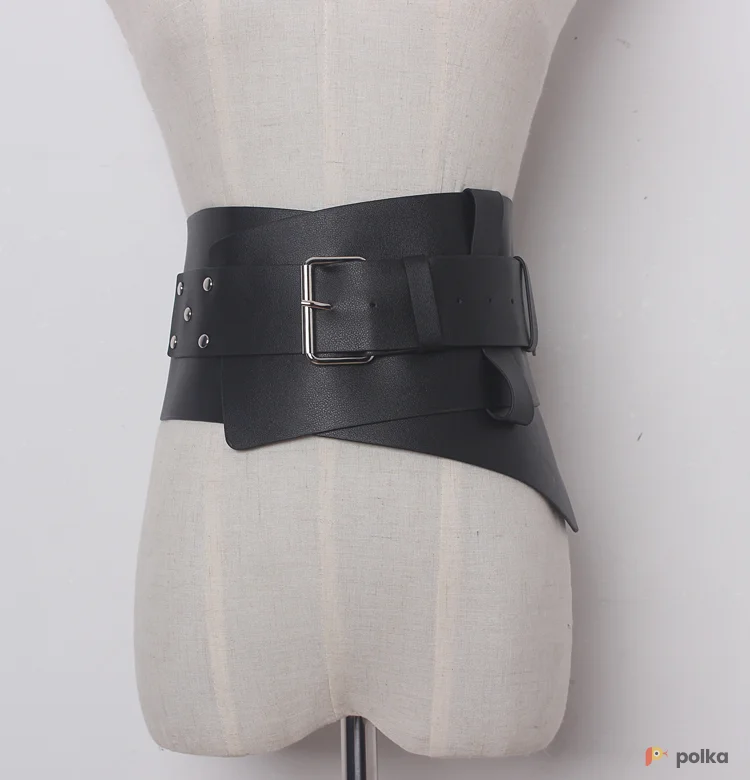 Возьмите Широкий кожаный пояс асимметричный напрокат (Фото 1) в Москве