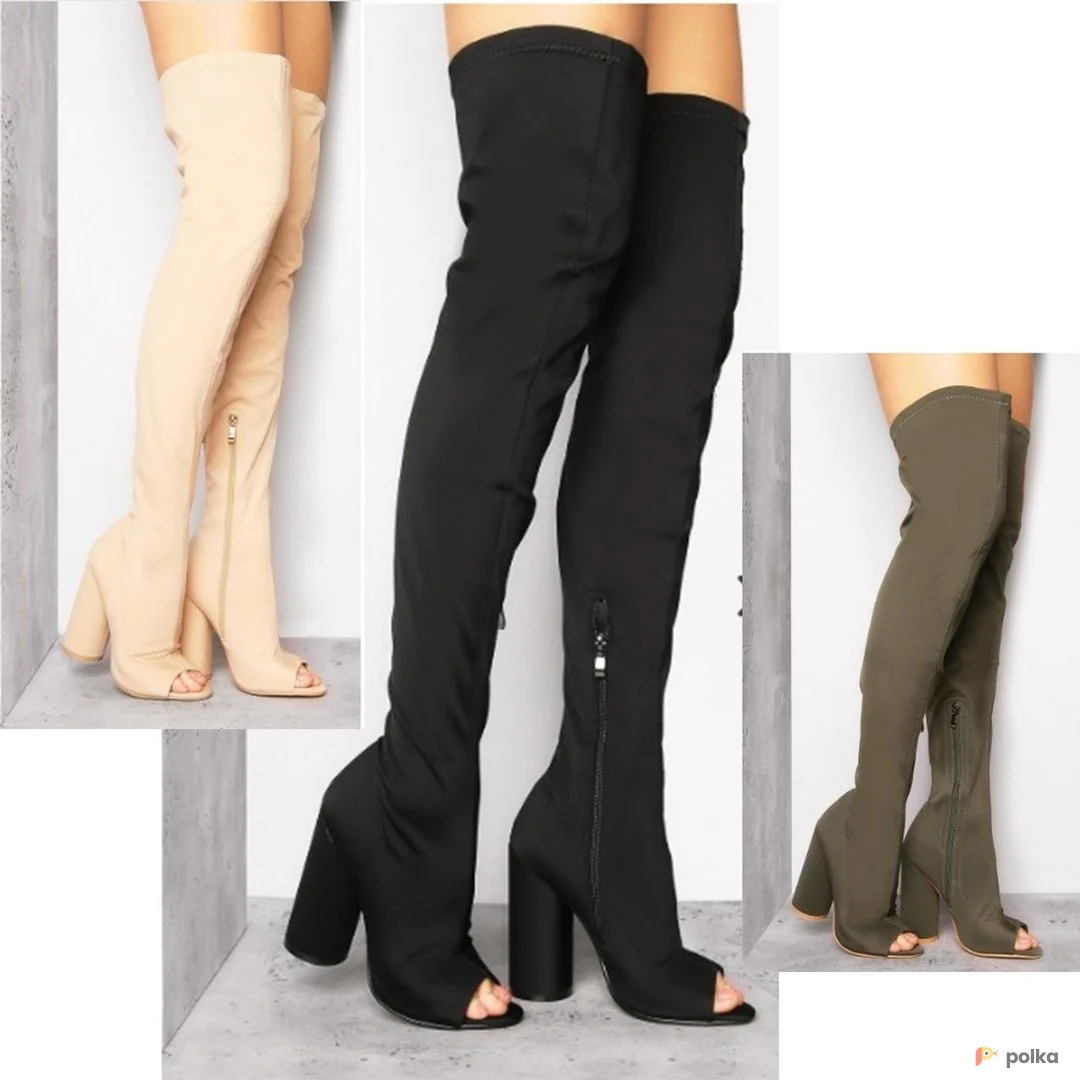 Возьмите Летние сапоги ботфорты длинные высокие открытые напрокат (Фото 1) в Москве