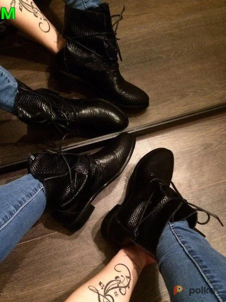 Возьмите Женские ботинки на шнуровке кожаные черные размер 38 напрокат (Фото 1) в Москве