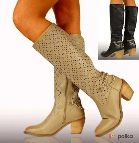 Возьмите Сапоги летние женские на каблуке толстом каблуке напрокат (Фото 1) в Москве