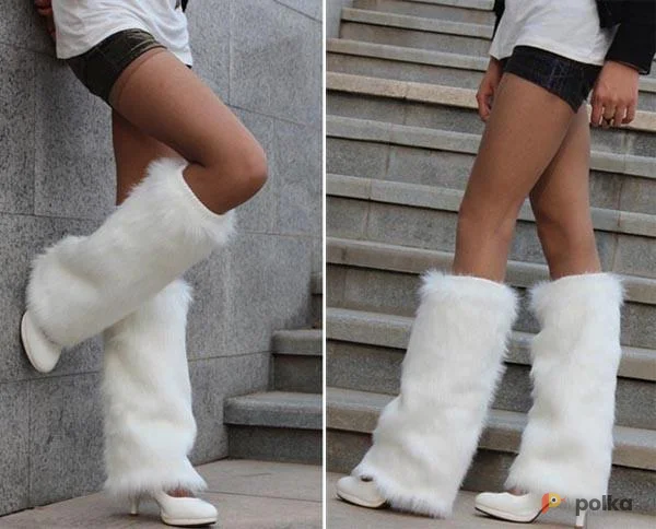 Возьмите Меховые гетры иск мех женские зимние теплые белые напрокат (Фото 1) в Москве