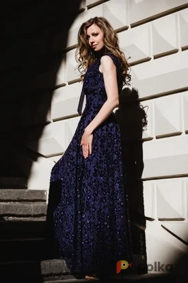 Возьмите Вечернее платье с черным кружевом и паетками. напрокат (Фото 1) в Москве