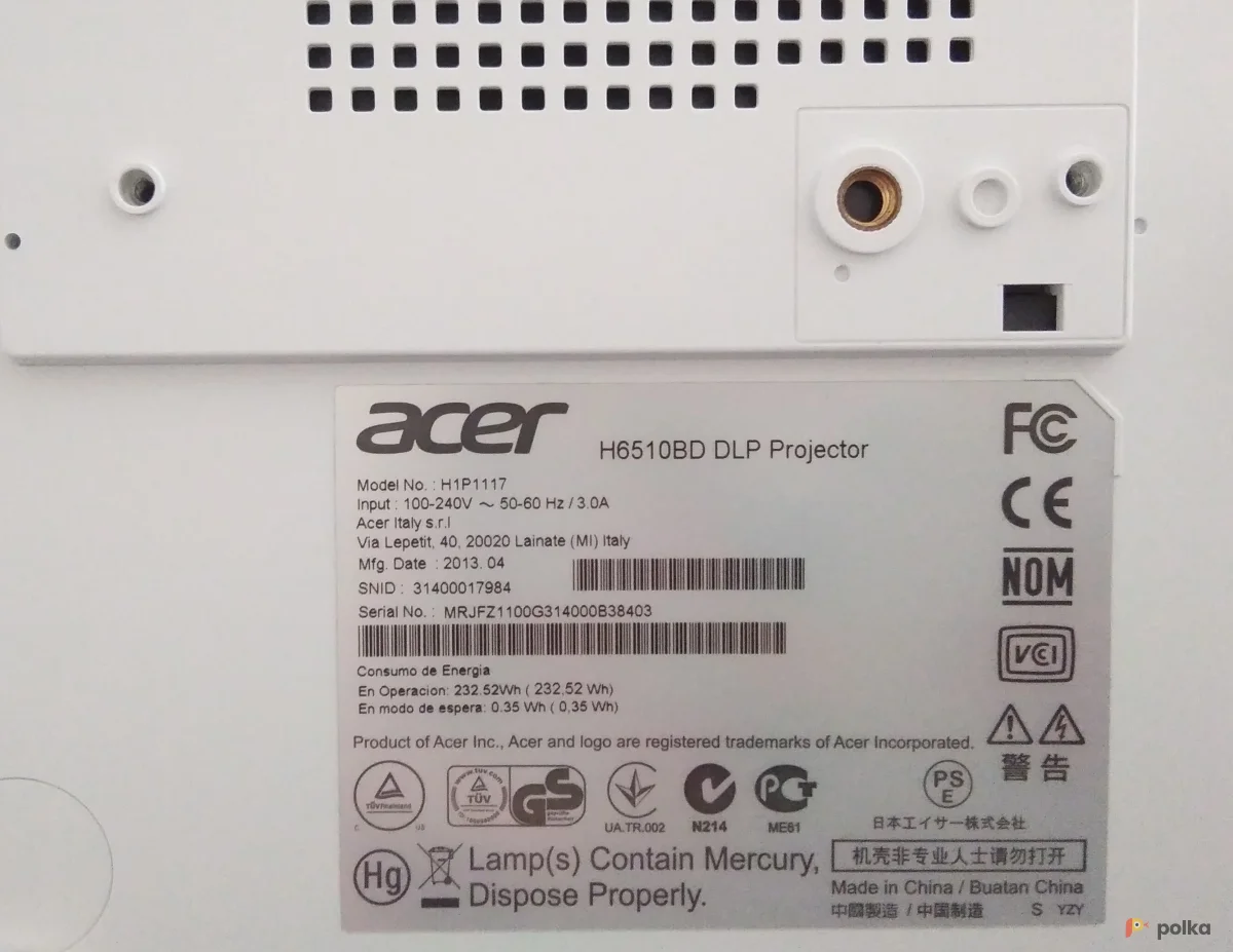 Возьмите Проектор Full HD Acer H6510BD напрокат (Фото 1) в Москве