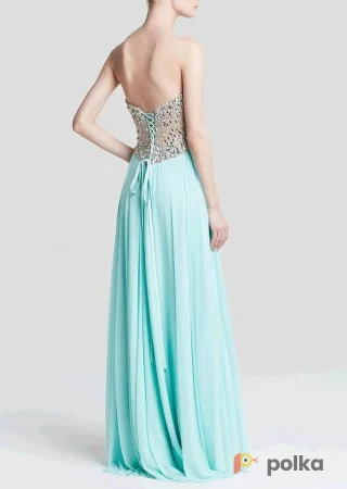 Возьмите Платье Terani Couture Nude Tiffany Blue Gown напрокат (Фото 1) в Москве