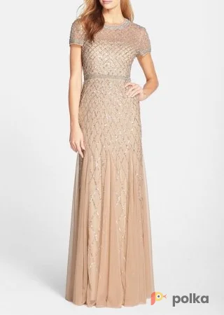 Возьмите Платье Adrianna Papell Biege Cap Sleeve Gown P напрокат (Фото 1) в Москве