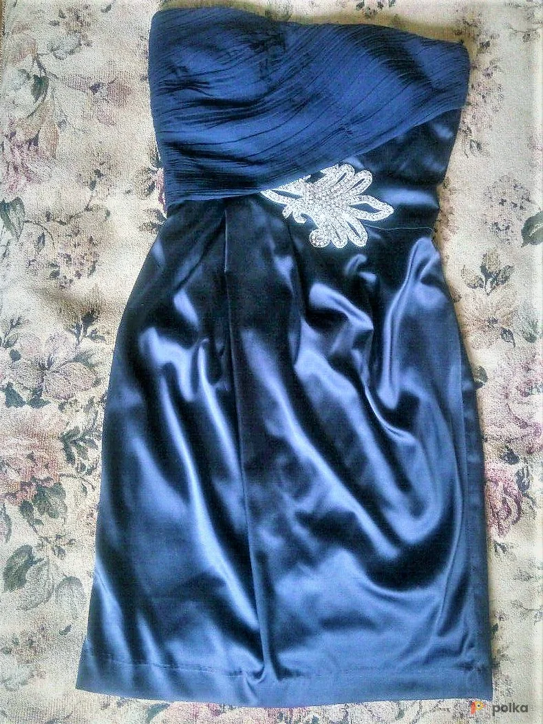 Возьмите Тёмно-синие вечернее / коктельное платье напрокат (Фото 1) в Москве