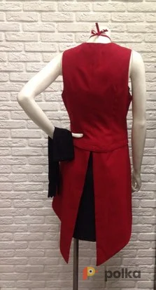 Возьмите Костюм для фотосессии: Красный фрак-жилет с миниплатьем, бабочкой и перчатками напрокат (Фото 1) в Москве