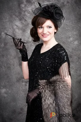 Возьмите Костюм для фотосессии: Платье целиром расшито стеклярусом. Размеры 42, 44 напрокат (Фото 1) в Москве